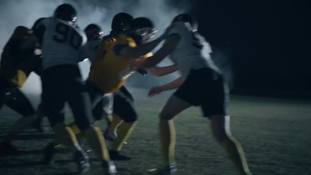 American Football Game Players Night — Stockvideo
