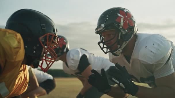 Closeup Professionals Play in American Football — Stock Video