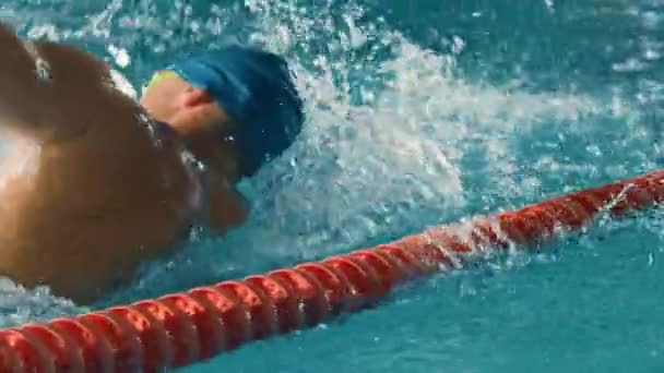 Nadador na piscina — Vídeo de Stock