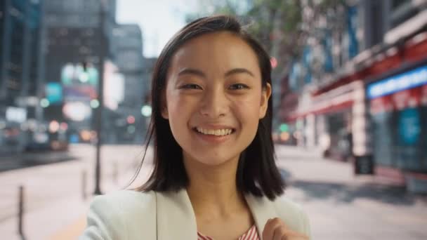 POV Video Call Japonês Feminino — Vídeo de Stock