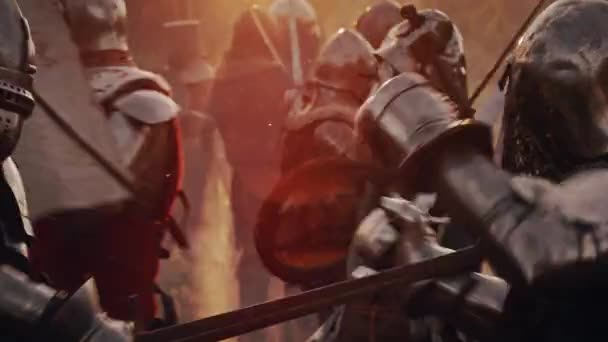 Bataille d'épée des guerriers chevaliers — Video