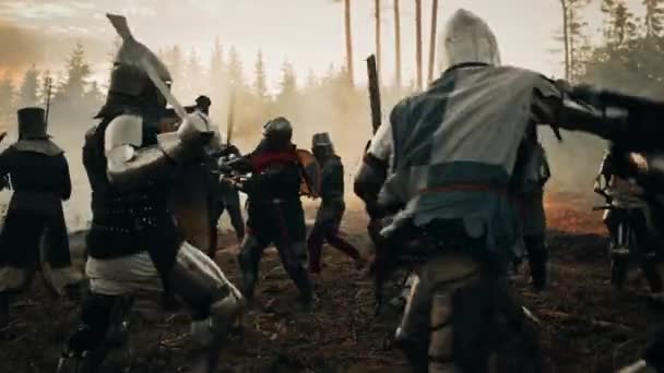 Epic Battle of Knight Warriors — Vídeo de stock