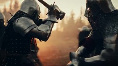 İki Savaşçı Kılıç Dövüşü