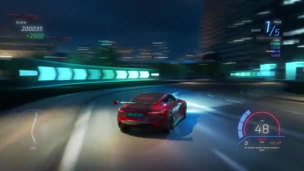 Racing Video Game App — стокове відео