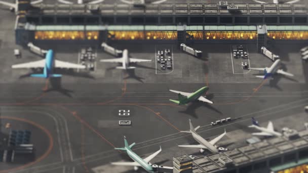 3d Airport Render Model Top View — Stock Video