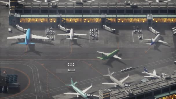 3d Airport Render Μοντέλο Top View — Αρχείο Βίντεο