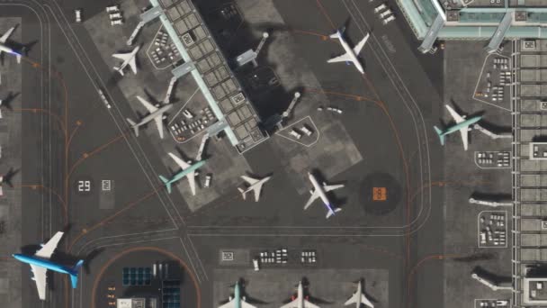 3d Airport Render Model Top View — Stock Video