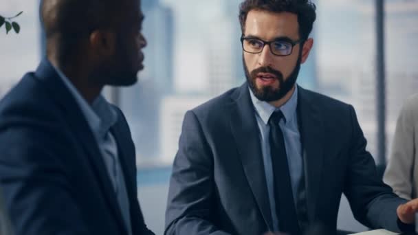 Bureau voor teambijeenkomsten van ondernemers — Stockvideo