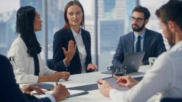 Bureau voor teambijeenkomsten van ondernemers — Stockvideo