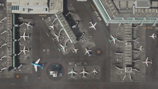 Modello di rendering dell'aeroporto 3d Vista dall'alto — Video Stock