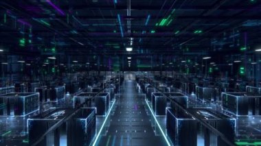 VFX Artırılmış 3B Görselleştirmeleri ile Veri Merkezi Sunucusu Rafları