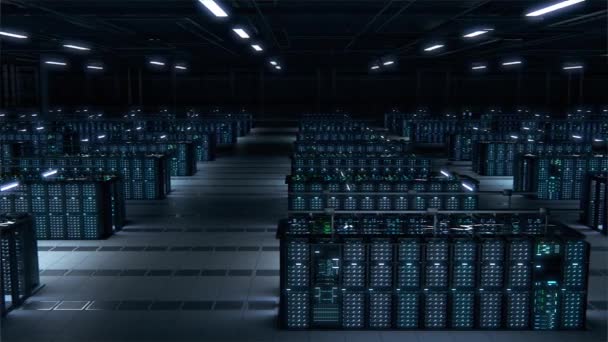 데이터 센터 서버 3D Racks Big Data Room — 비디오
