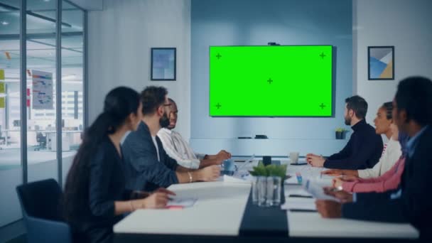 Büro Business Meeting Green Screen — Stockvideo