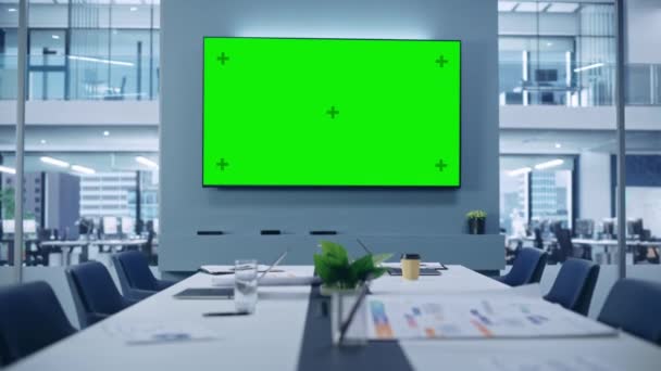 Business Office Besprechungsraum Green Screen — Stockvideo