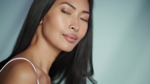 Közelkép ázsiai szépség modell Skincare koncepció — Stock videók