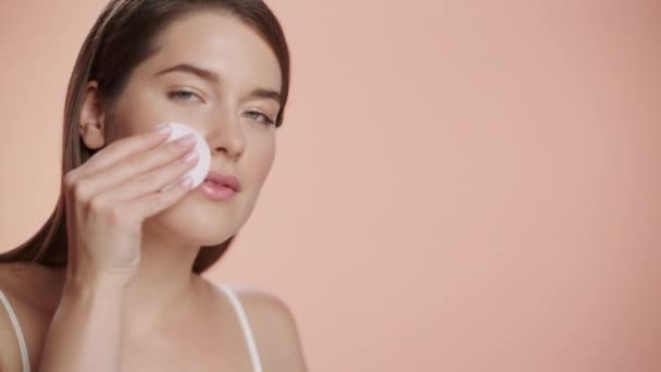 Close Up Caucasian Beauty Model — Stock Video