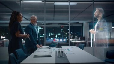 Futuristic Office Online Team Meeting Holographic