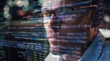 Program Developer Face with Code