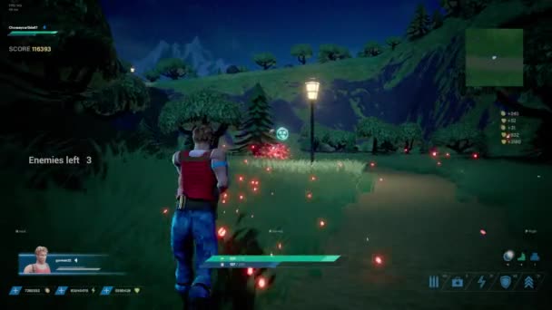 Νίκη Mockup 3D Shooter Multiplayer Video Game — Αρχείο Βίντεο