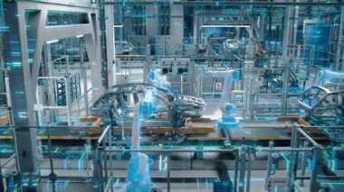 Information Lines Robotic Automatic Car Manufacturing Factory Conveyo