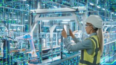 Information Lines Robotic Automatic Car Manufacturing Factory Conveyo