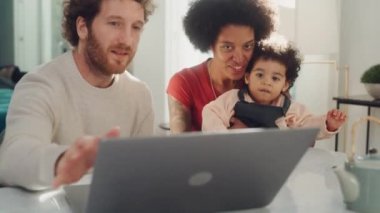 Multiethnic Family with Child at Home