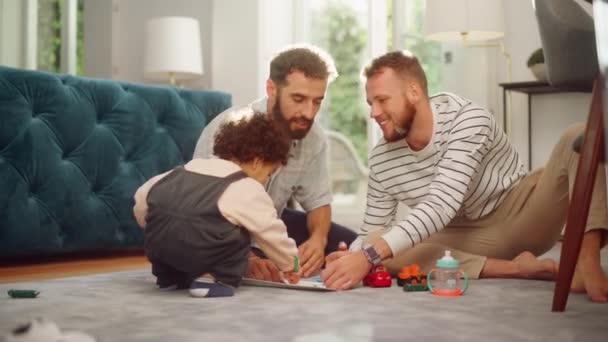 LGBT Family Playing with Child — Stockvideo