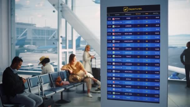 Port lotniczy Terminal Przylot Wyświetlacz — Wideo stockowe