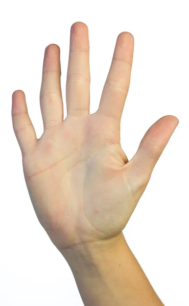 Hand in the air showing 5 fingers — Stock Photo, Image