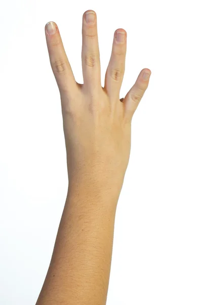 Рука в повітрі з чотирма пальцями — стокове фото