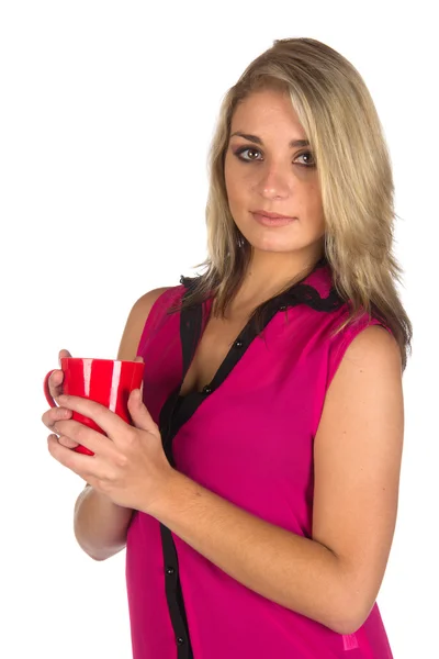 Young woman holding a cup — Stock Photo, Image