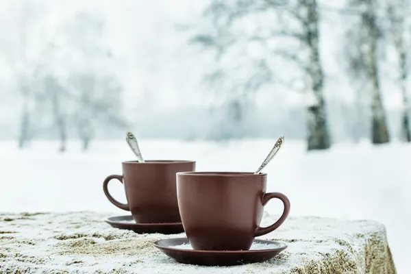 Two cups of tea — Stock Photo, Image
