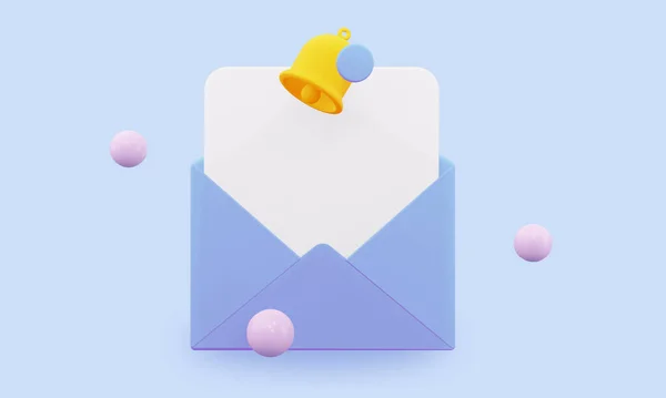 Ouverture Enveloppe Avec Notification Rendu — Photo