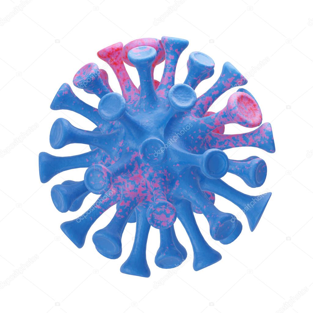 The logo icon is a bacterial virus cell isolated on a white background. 3d rendering