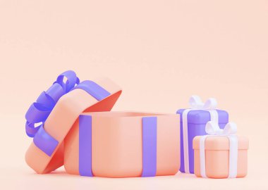 Festival etkinlikleri için açık bir hediye. Doğum günü, anneler günü ya da sevgililer günü için. 3B görüntüleme