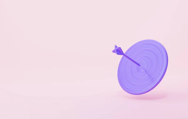 3d lila célpont nyíllal. 3D-s renderelés illusztráció — Stock Fotó