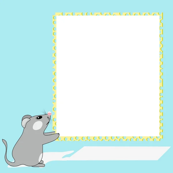 Kreskówka mysz z serem, transparent — Wektor stockowy