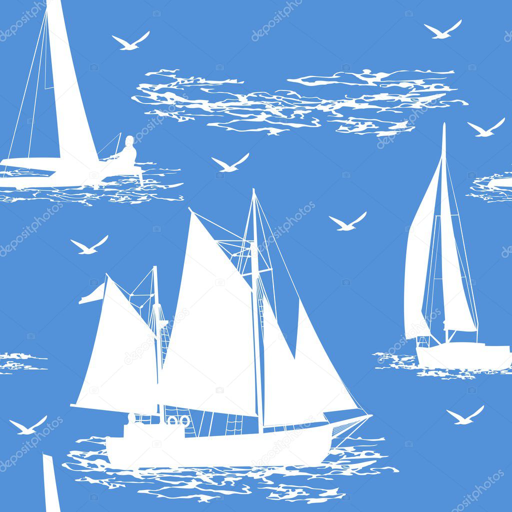Seamless boat background