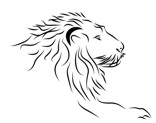 Logo głowa Lwa w czerni i bieli. — Wektor stockowy