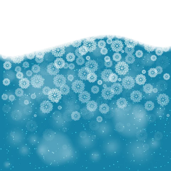 Nieve cayendo sobre el azul - imagen vectorial — Archivo Imágenes Vectoriales