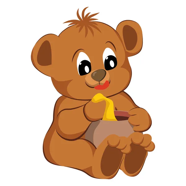 beyaz zemin üzerinde oyuncak ayı. vektör çizim.