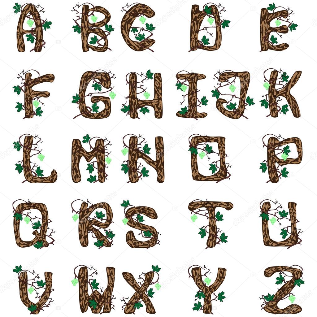 Set of letters. Wood monogram
