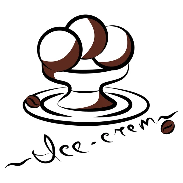 Silueta abstracta de helado. Ilustración vectorial — Vector de stock