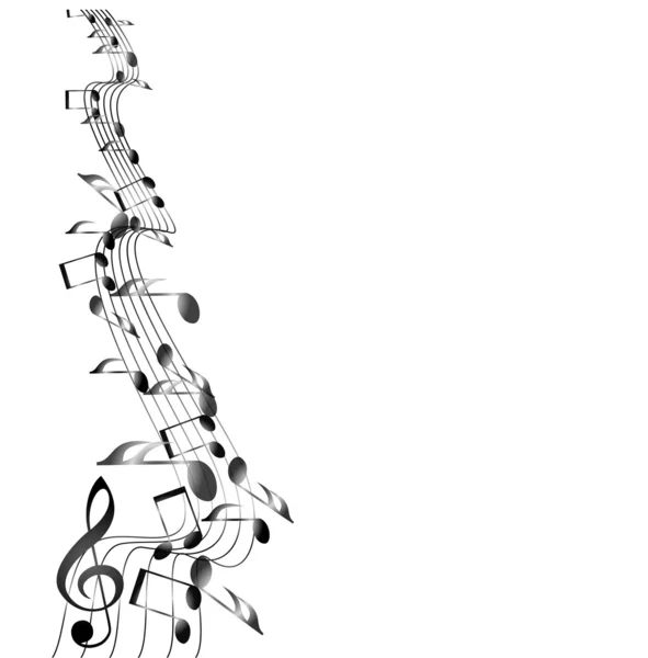 Notes de musique fond bâton sur blanc. Illustration vectorielle . — Image vectorielle