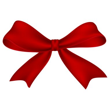 kırmızı yay beyaz arkaplanda izole edildi