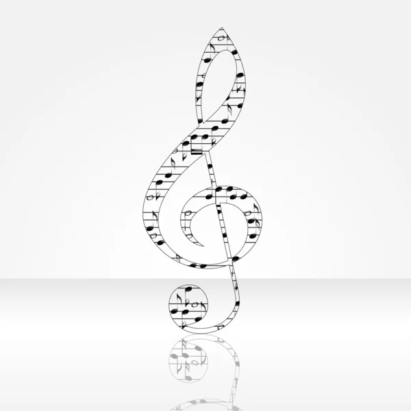 Notes de musique fond bâton sur blanc. Illustration vectorielle . — Image vectorielle