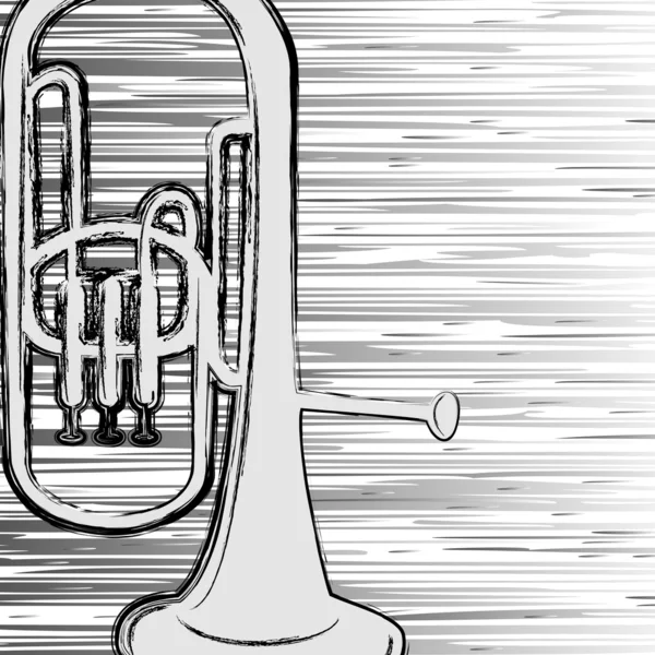 Grunge trumpet. vektor illustration — Stock vektor