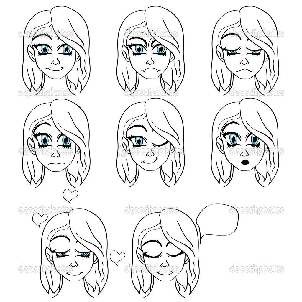 Set of emotions. Vector illustration