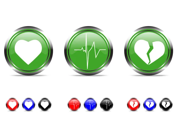 Uppsättning av knappen med hjärtat. vektor illustration — Stock vektor