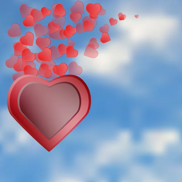 Grunge Valentijnsdag achtergrond met hart. — Stockvector